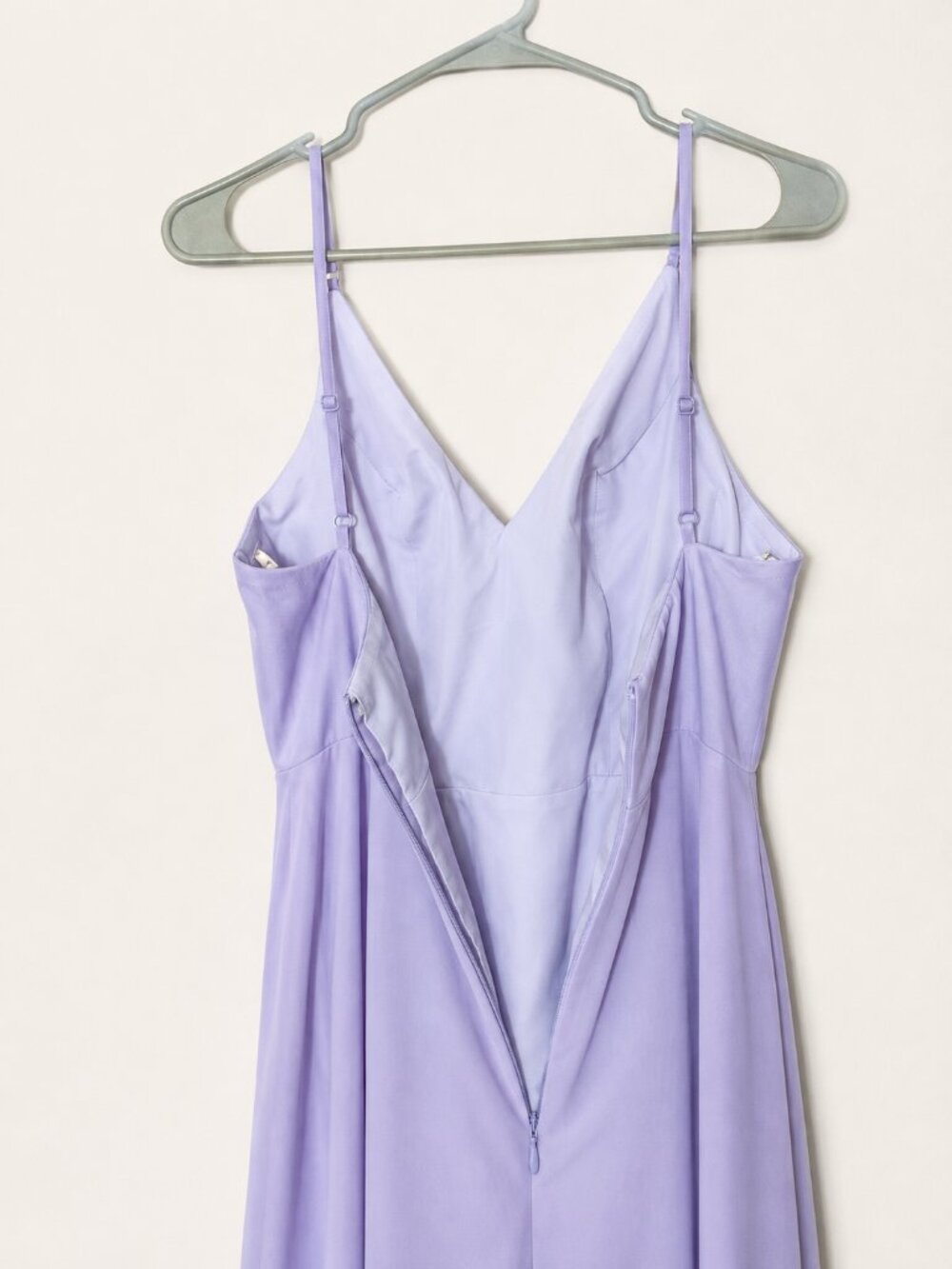 Azazie Sz 6 Lavender Chiffon Bridesmaid Maxi Dress Ruffle Gown - Picture 5 of 9